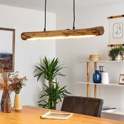 Suspension Winterthur Led Bois Clair, Noir, 1 Lumiere