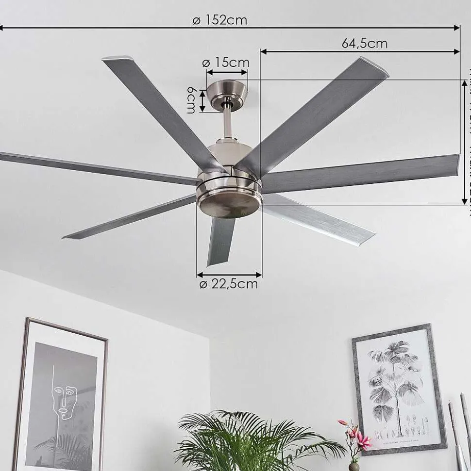 Ventilateur De Plafond Aargaard Acier Inoxydable, Telecommandes