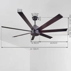 Ventilateur De Plafond Aargaard Noir, Telecommandes