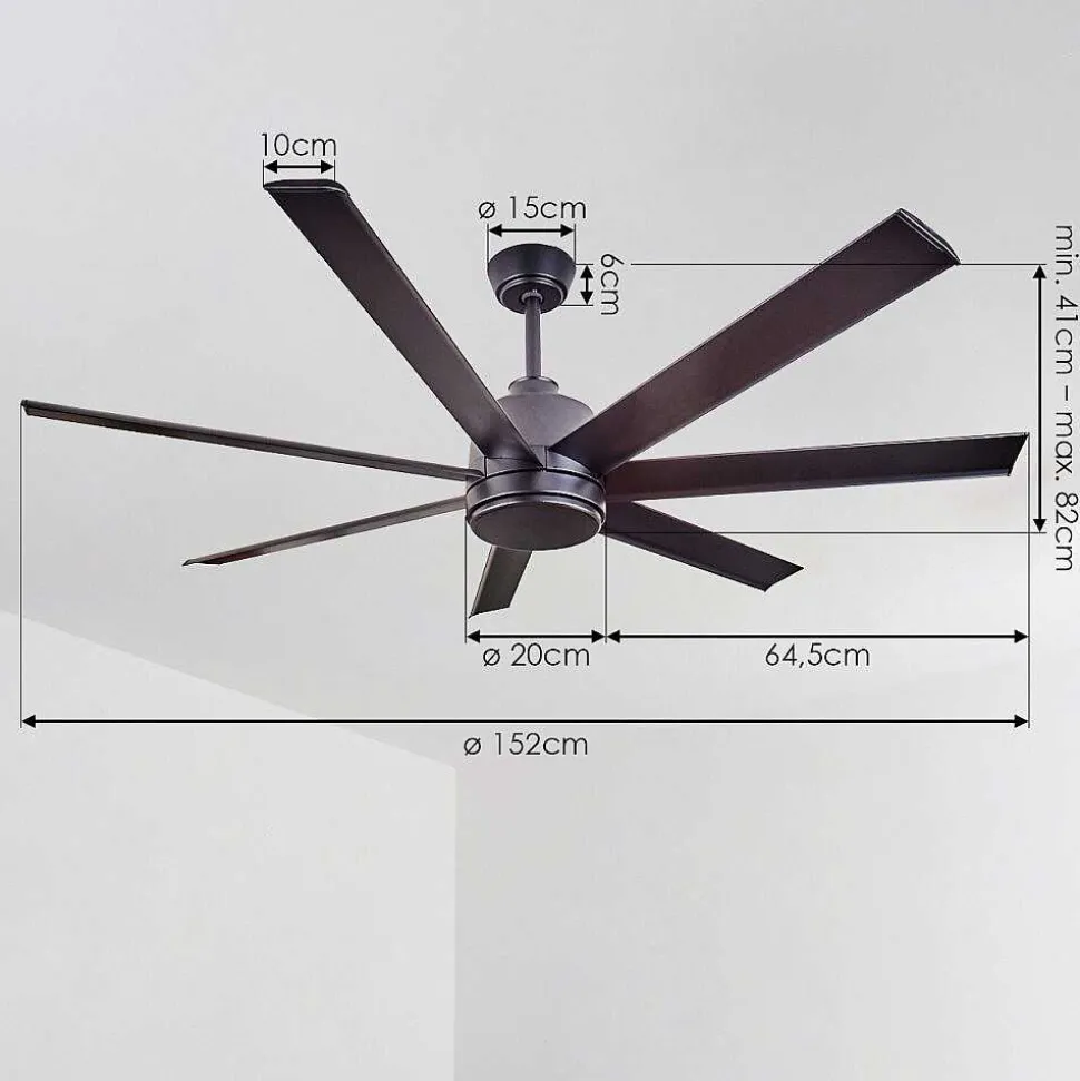 Ventilateur De Plafond Aargaard Noir, Telecommandes