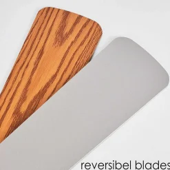 Ventilateur De Plafond Apiao Brun, Couleur Bois, Argente, 1 Lumiere