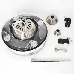 Ventilateur De Plafond Bendigo Led Nickel Mat, Transparent, 1 Lumiere