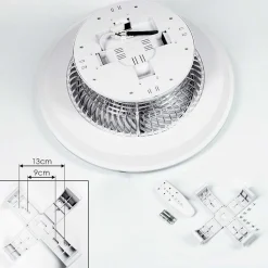 Ventilateur De Plafond Chaville Led Blanc, 1 Lumiere, Telecommandes