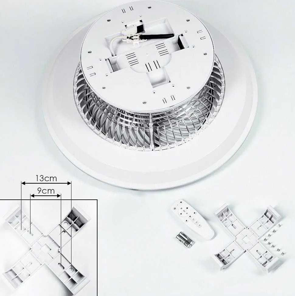 Ventilateur De Plafond Chaville Led Blanc, 1 Lumiere, Telecommandes