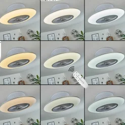 Ventilateur De Plafond Chaville Led Blanc, 1 Lumiere, Telecommandes