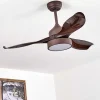 Ventilateur De Plafond Doha Led Brun, 1 Lumiere, Telecommandes