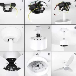 Ventilateur De Plafond Doha Led Blanc, 1 Lumiere, Telecommandes