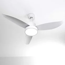 Ventilateur De Plafond Doha Led Blanc, 1 Lumiere, Telecommandes