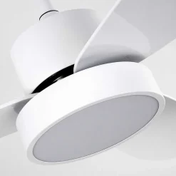 Ventilateur De Plafond Doha Led Blanc, 1 Lumiere, Telecommandes