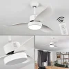 Ventilateur De Plafond Doha Led Blanc, 1 Lumiere, Telecommandes