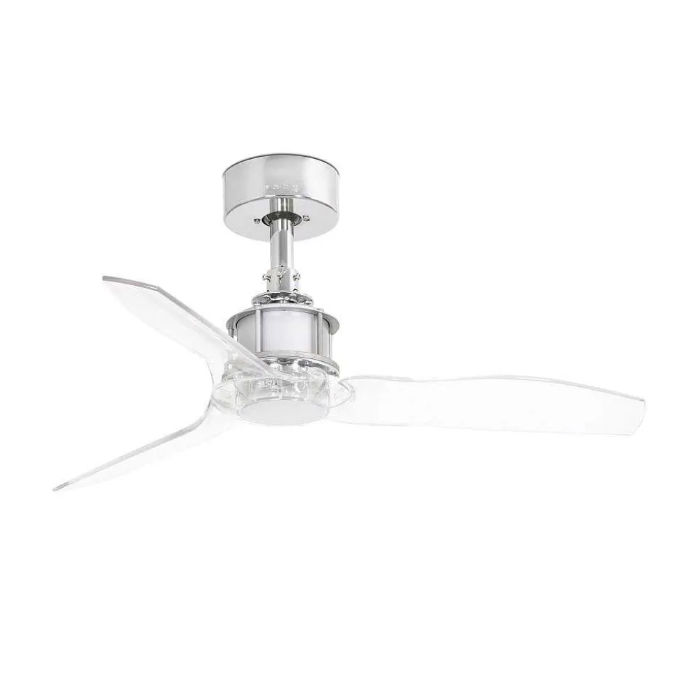 Ventilateur De Plafond Faro Barcelona Justfan Chrome, Telecommandes