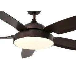 Ventilateur De Plafond Faro Barcelona Leyte Led Brun, 1 Lumiere