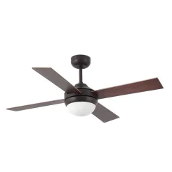 Ventilateur De Plafond Faro Barcelona Mini Icaria Rouille, 2 Lumieres