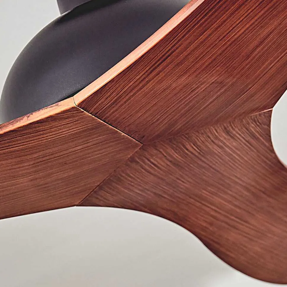 Ventilateur De Plafond Follseland Brun, Couleur Bois, Noir, Telecommandes