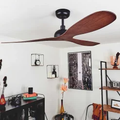 Ventilateur De Plafond Follseland Brun, Couleur Bois, Noir, Telecommandes