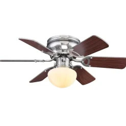 Ventilateur De Plafond Globo Ugo Nickel Mat, 1 Lumiere