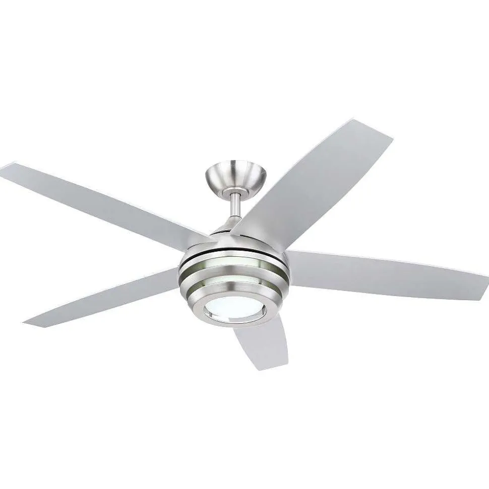 Ventilateur De Plafond Globo Viviana Led Nickel Mat, 1 Lumiere, Telecommandes