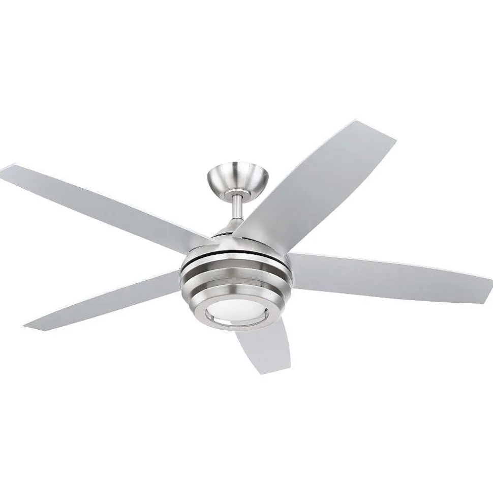 Ventilateur De Plafond Globo Viviana Led Nickel Mat, 1 Lumiere, Telecommandes