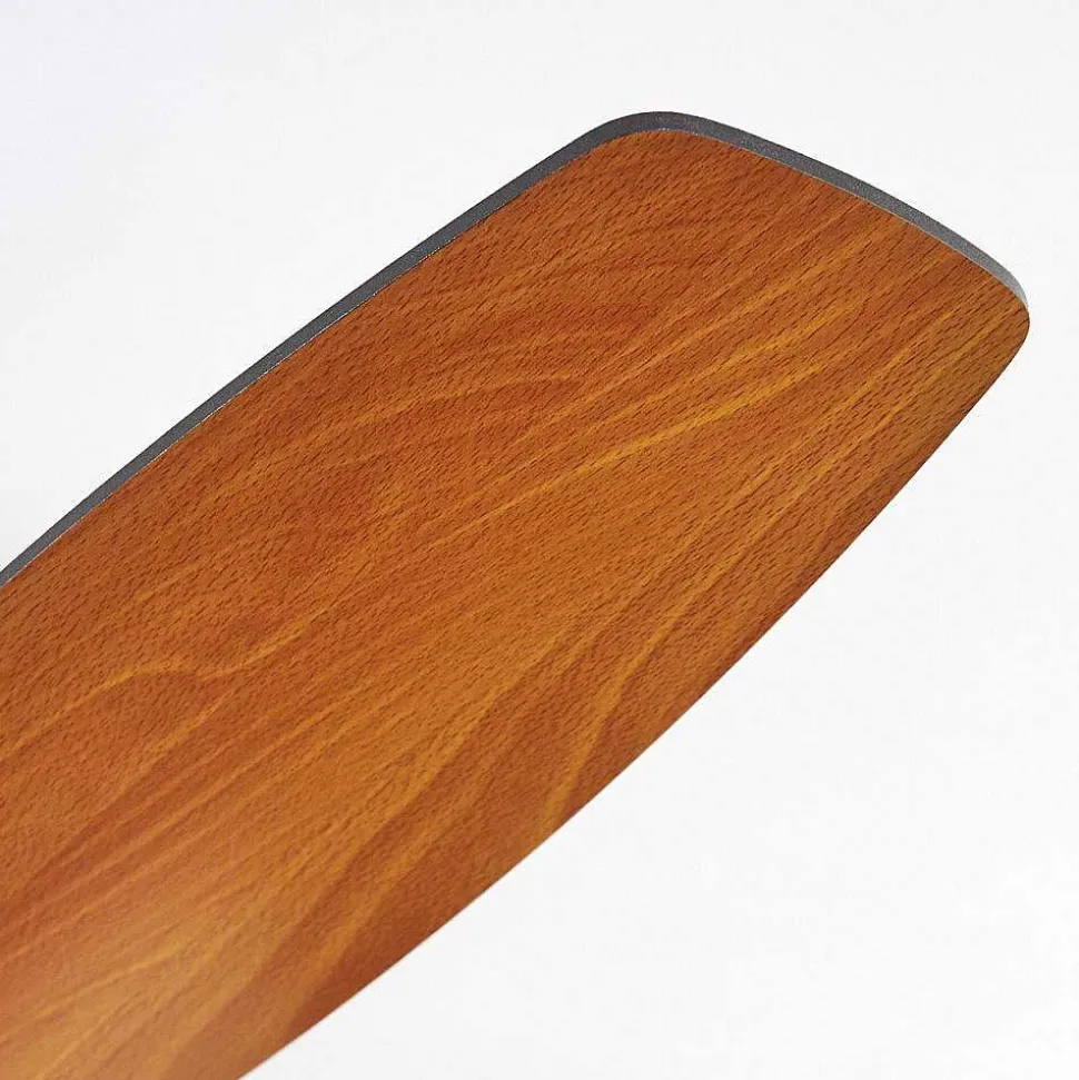 Ventilateur De Plafond Irving Chrome, Gris, Bois Clair, 5 Lumieres