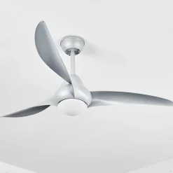 Ventilateur De Plafond Malloa Led Titane, 1 Lumiere, Telecommandes