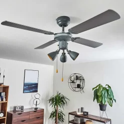 Ventilateur De Plafond Marigliano Gris, Argente