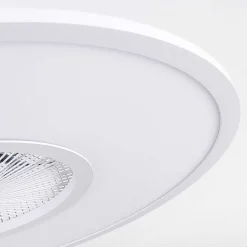 Ventilateur De Plafond Marmorta Led Blanc, 1 Lumiere, Telecommandes