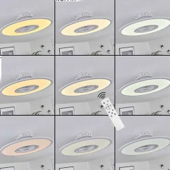 Ventilateur De Plafond Marmorta Led Blanc, 1 Lumiere, Telecommandes