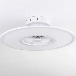 Ventilateur De Plafond Marmorta Led Blanc, 1 Lumiere, Telecommandes