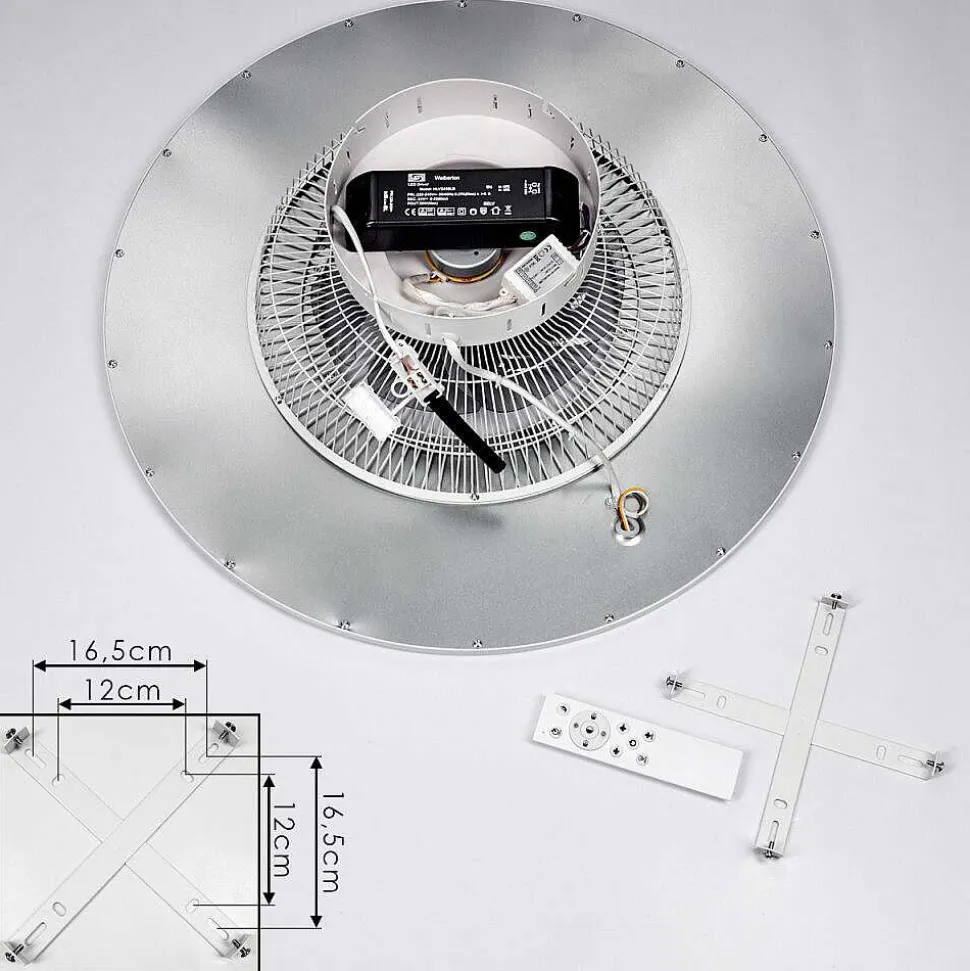 Ventilateur De Plafond Marmorta Led Blanc, 1 Lumiere, Telecommandes