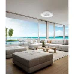 Ventilateur De Plafond Mantra Himalaya Led Argente, 1 Lumiere, Telecommandes