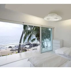 Ventilateur De Plafond Mantra Alisio Led Blanc, 1 Lumiere, Telecommandes