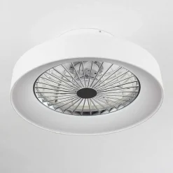 Ventilateur De Plafond Moli Led Blanc, 1 Lumiere, Telecommandes