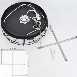 Ventilateur De Plafond Moscavide Brun, Couleur Bois, Noir, 4 Lumieres, Telecommandes