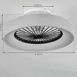 Ventilateur De Plafond Moli Led Gris, Blanc, 1 Lumiere, Telecommandes