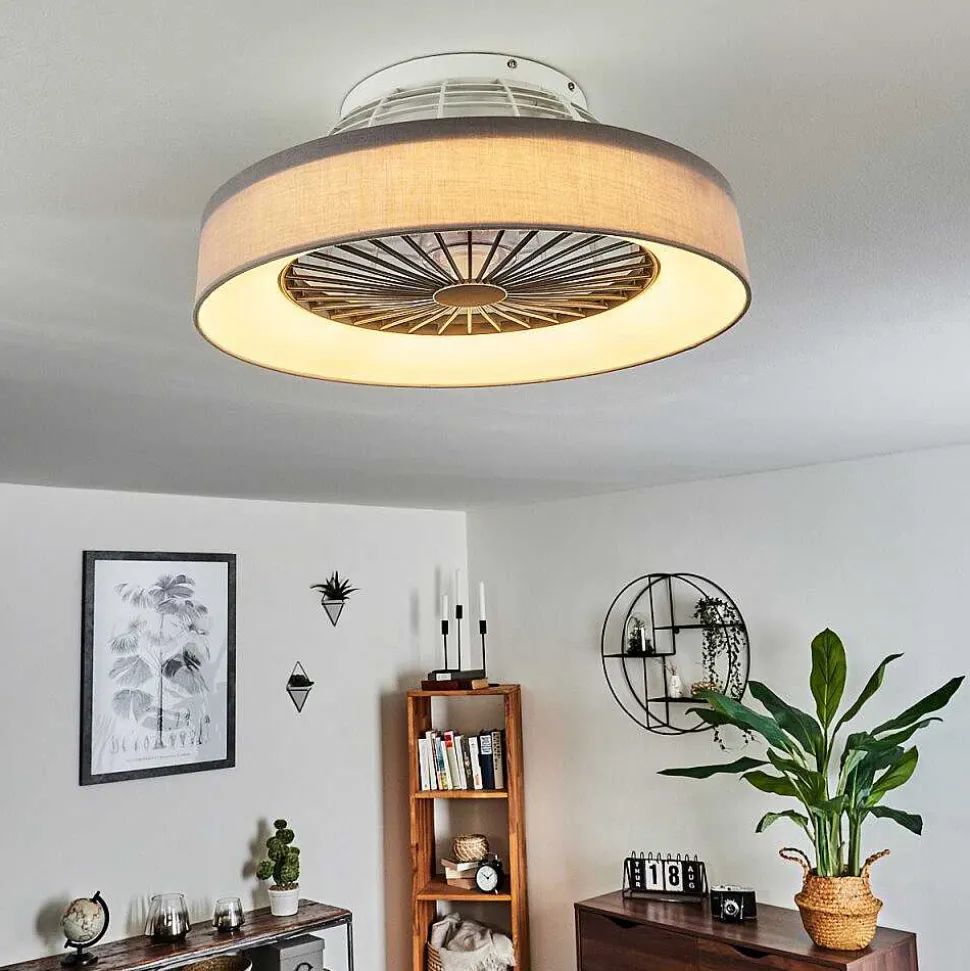 Ventilateur De Plafond Moli Led Gris, Blanc, 1 Lumiere, Telecommandes