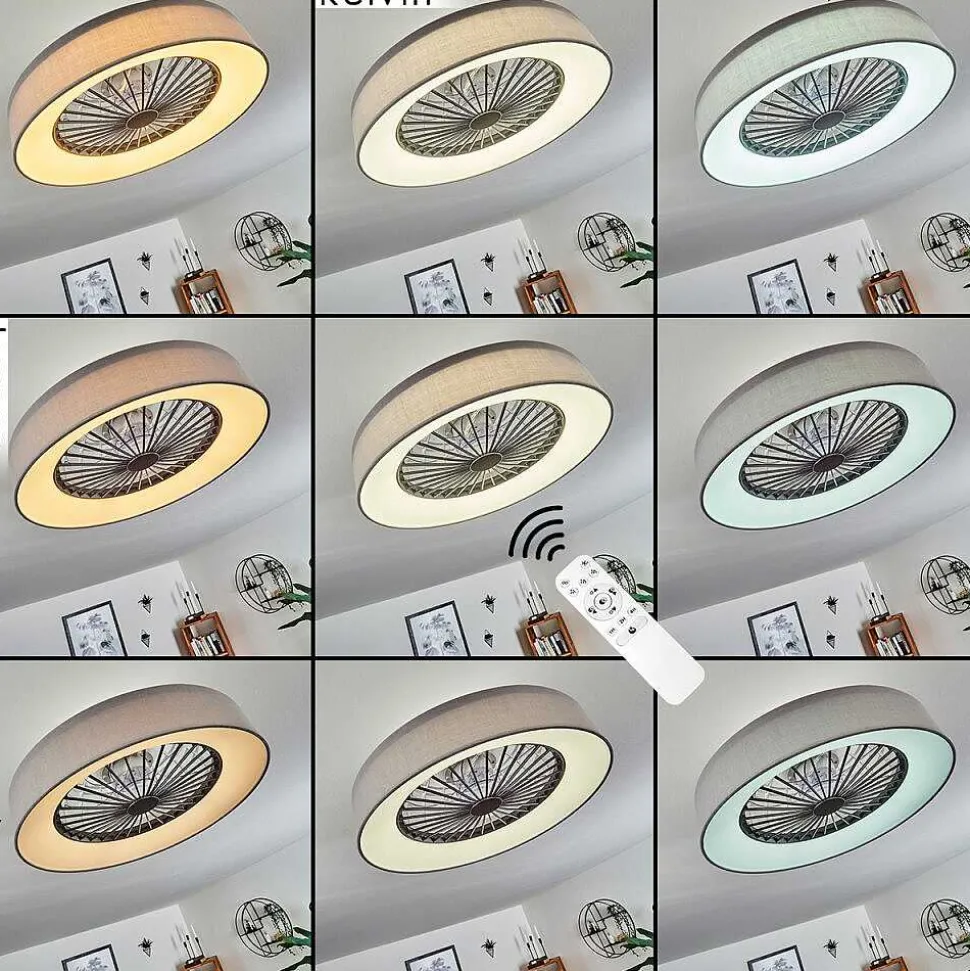 Ventilateur De Plafond Moli Led Gris, Blanc, 1 Lumiere, Telecommandes