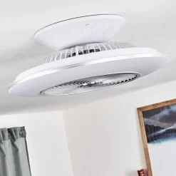 Ventilateur De Plafond Nagoya Led Blanc, 1 Lumiere, Telecommandes