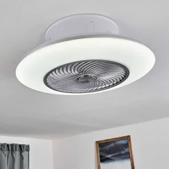 Ventilateur De Plafond Nagoya Led Blanc, 1 Lumiere, Telecommandes