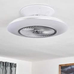 Ventilateur De Plafond Nagoya Led Blanc, 1 Lumiere, Telecommandes