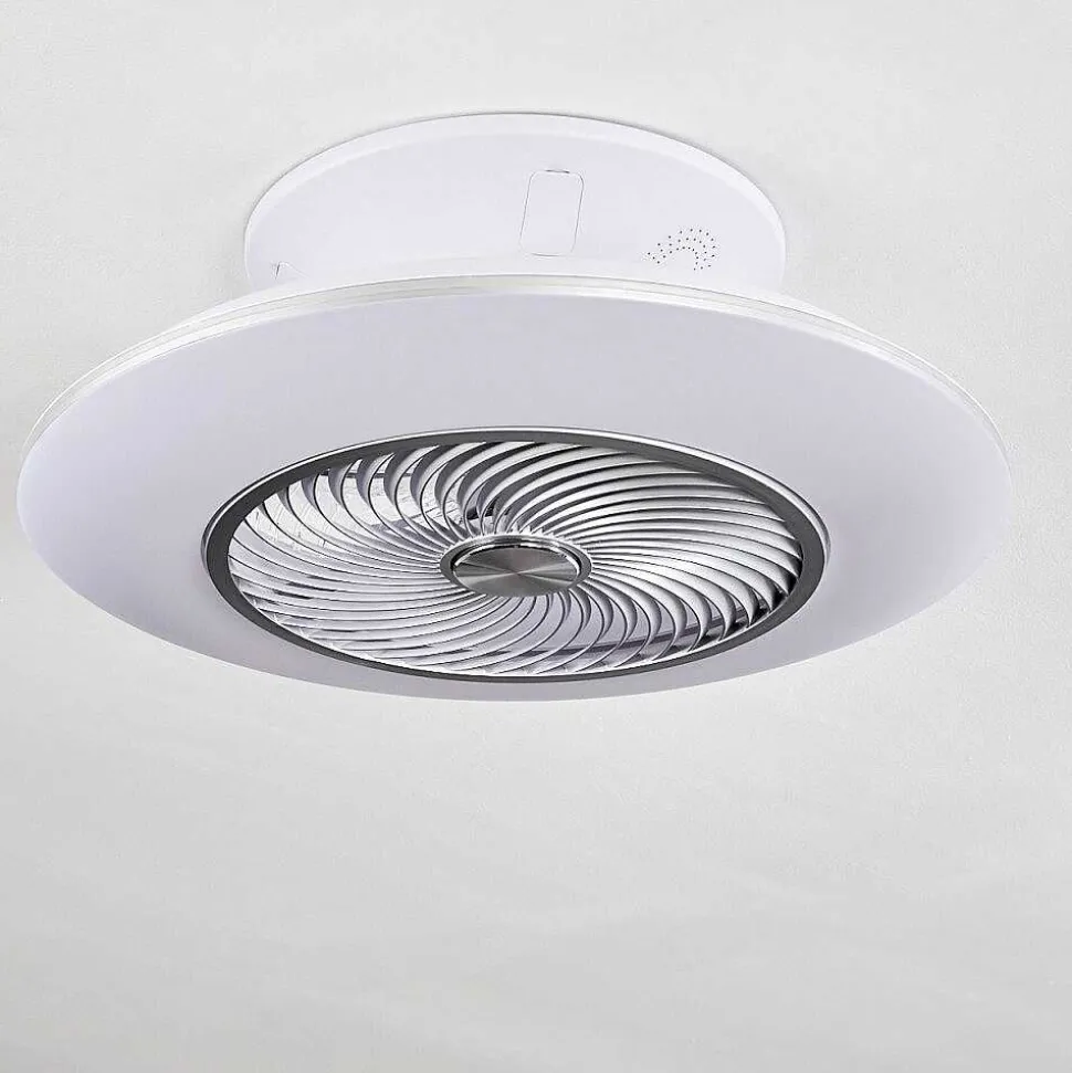 Ventilateur De Plafond Nagoya Led Blanc, 1 Lumiere, Telecommandes