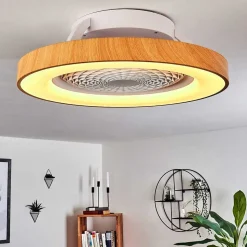 Ventilateur De Plafond Penon Led Blanc, 1 Lumiere, Telecommandes