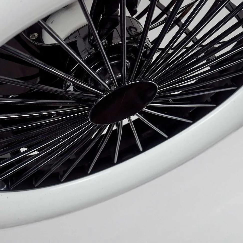 Ventilateur De Plafond Piraeus Led Noir, 1 Lumiere, Telecommandes