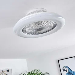Ventilateur De Plafond Piraeus Led Titane, Blanc, 1 Lumiere, Telecommandes