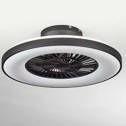 Ventilateur De Plafond Qualiano Led Noir, Blanc, 1 Lumiere, Telecommandes