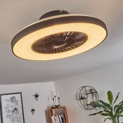 Ventilateur De Plafond Qualiano Led Noir, Blanc, 1 Lumiere, Telecommandes