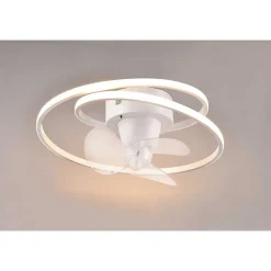 Ventilateur De Plafond Reality Umea Led Blanc, 1 Lumiere, Telecommandes