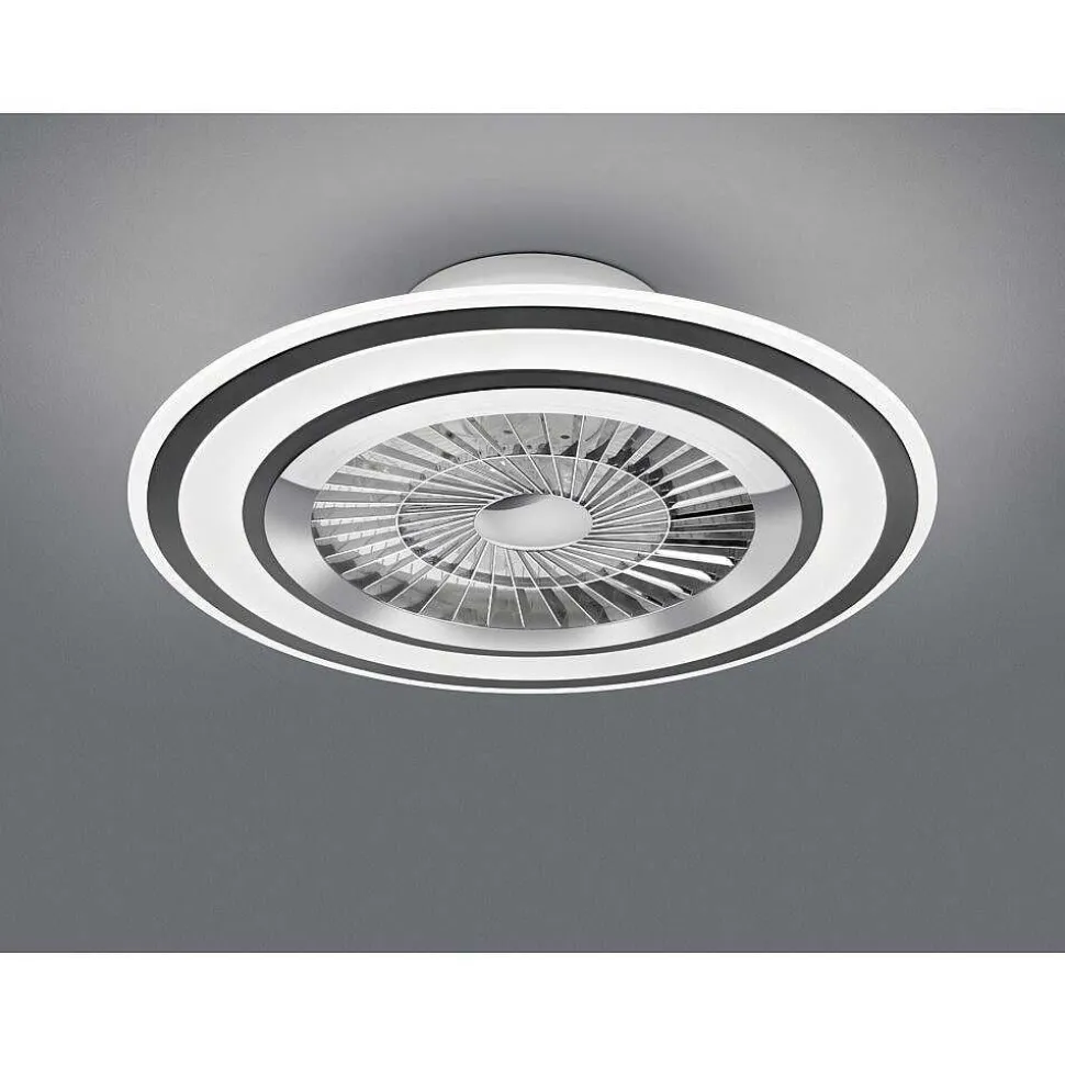 Ventilateur De Plafond Reality Flaga Led Noir, 1 Lumiere, Telecommandes