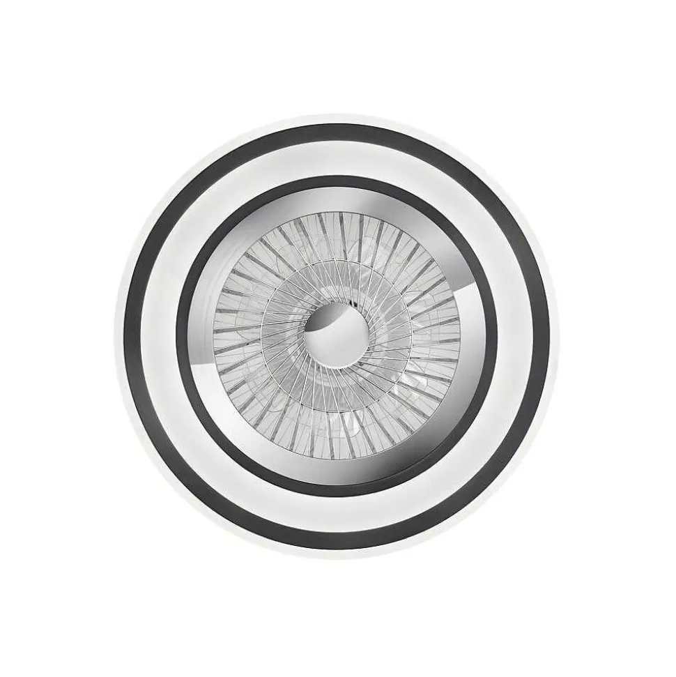 Ventilateur De Plafond Reality Flaga Led Noir, 1 Lumiere, Telecommandes