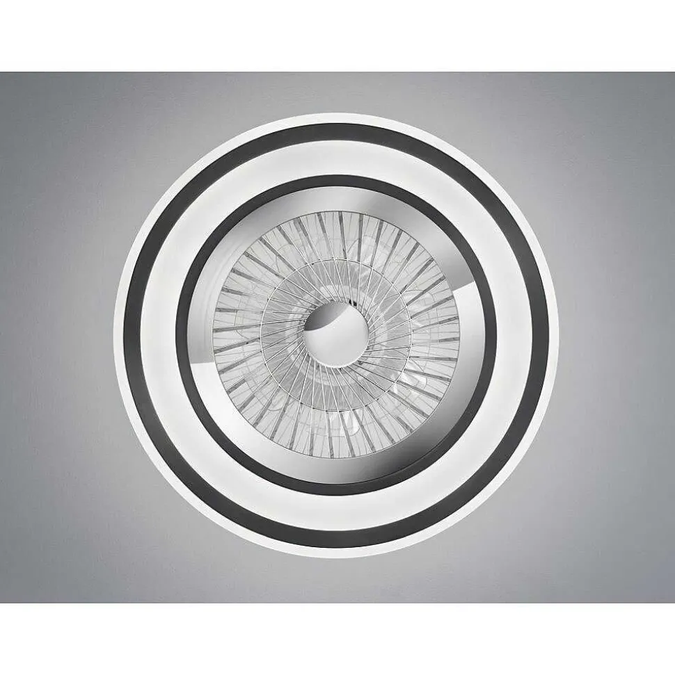 Ventilateur De Plafond Reality Flaga Led Noir, 1 Lumiere, Telecommandes