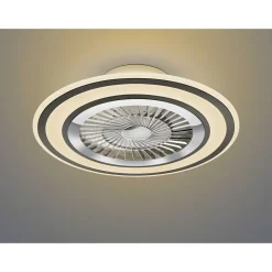 Ventilateur De Plafond Reality Flaga Led Noir, 1 Lumiere, Telecommandes